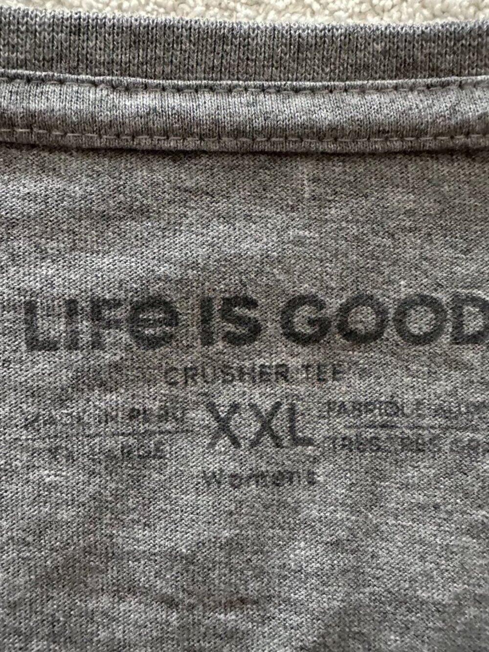 Life Is Good Snowman Winter Christmas Long Sleeve Crusher Tee Heather Grey XXL - Picture 3 of 15